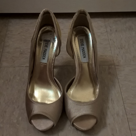 Steve Madden PDevaa Stiletto Sparkling Heel Gold 7 - Picture 2 of 8